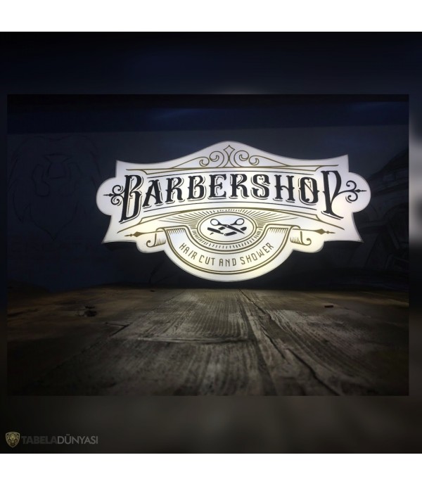 Barber Shop Işıklı Pleksi Tabela