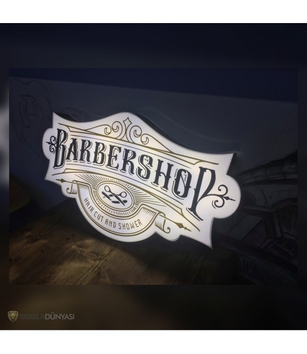 Barber Shop Işıklı Pleksi Tabela