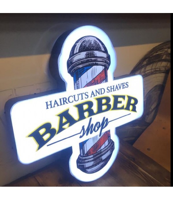 Barber Shop Mikrofon Şeklinde Işıklı Tabela