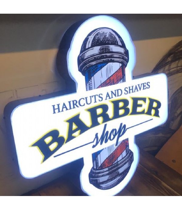 Barber Shop Mikrofon Şeklinde Işıklı Tabela