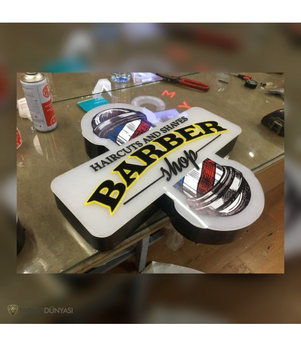 Barber Shop Mikrofon Şeklinde Işıklı Tabela