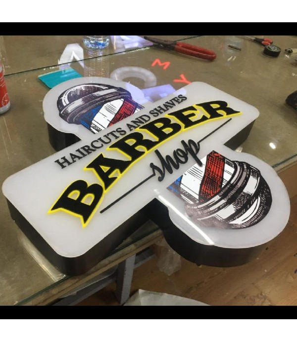 Barber Shop Mikrofon Şeklinde Işıklı Tabela
