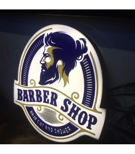 Elips Işıklı Barber Tabela