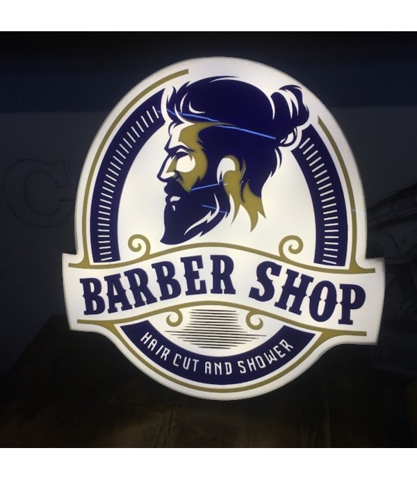 Elips Işıklı Barber Tabela