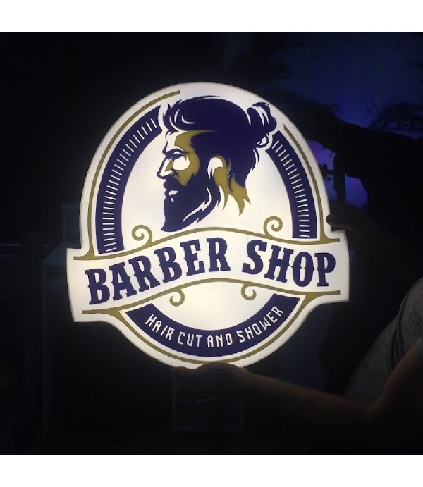 Elips Işıklı Barber Tabela