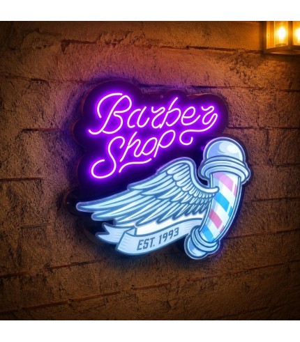 Neon Görünümlü Barber Tabelası
