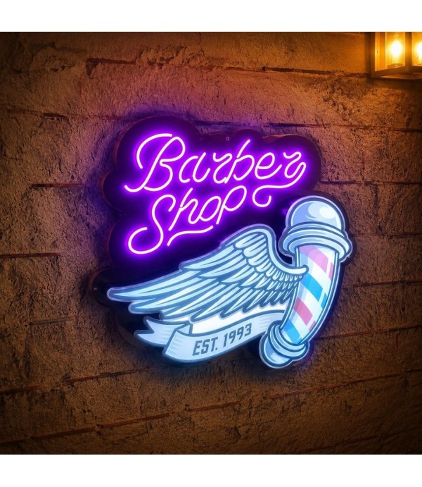 Neon Görünümlü Barber Tabelası