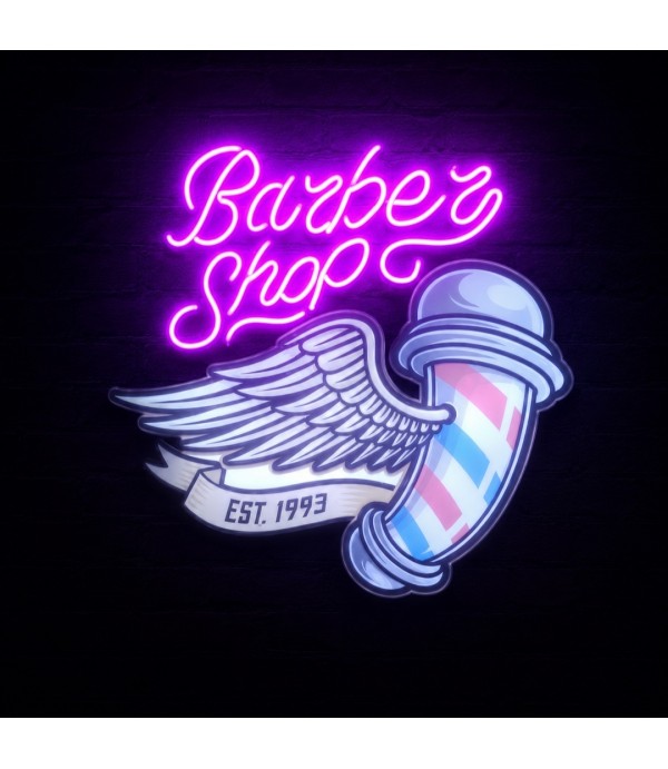 Neon Görünümlü Barber Tabelası