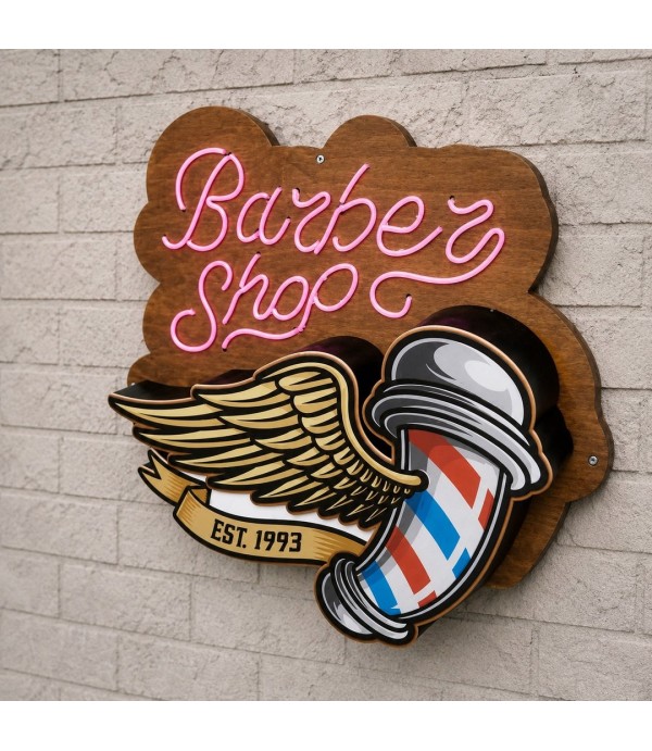 Neon Görünümlü Barber Tabelası