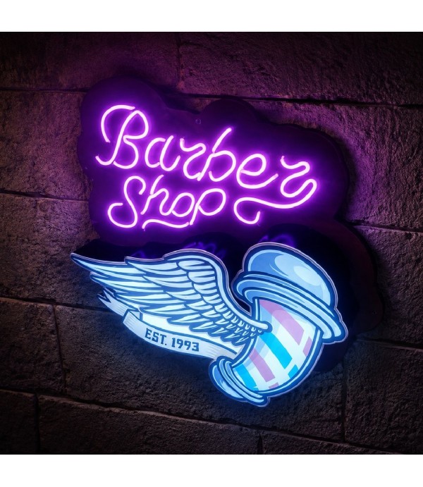 Neon Görünümlü Barber Tabelası