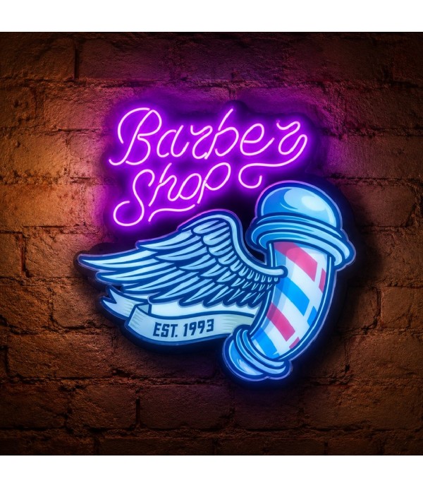 Neon Görünümlü Barber Tabelası