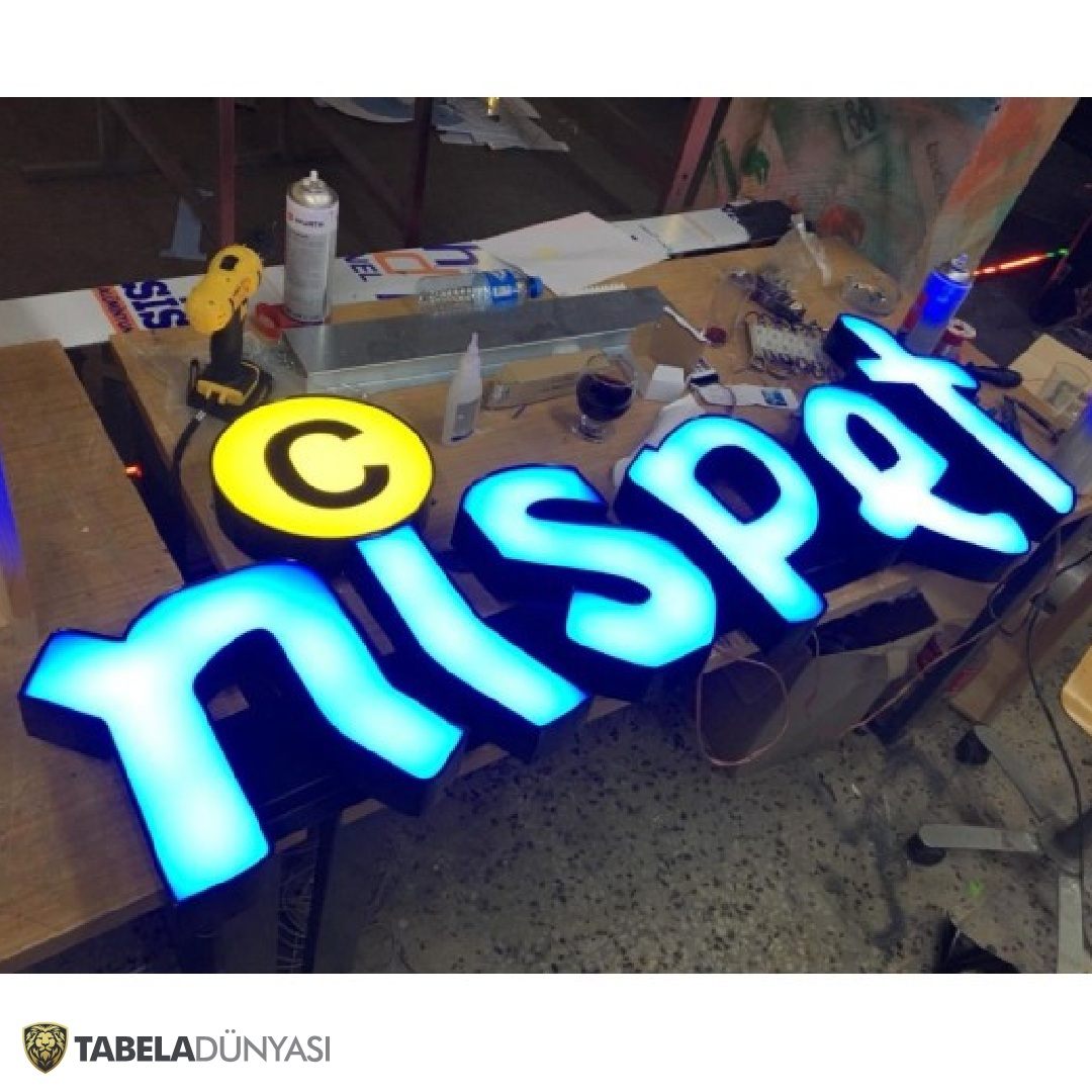 Nispet Datça ışıklı pleksi kutu harf tabela uygulaması