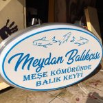 Meydan Balıkcı Cıft Taraflı Isıklı Elıps Hazır Tabela