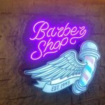 Barber Shop Almanya Ahsap Zemin li Neon Gorunumlu Hortum Led 3D Led Tabela Imalat