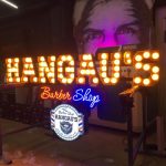 Almanya Hangau's Barber Shop Ampul neon led Tabela