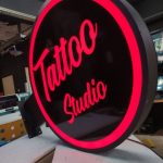 Tattoo Studio hazır ısıklı daire tabela