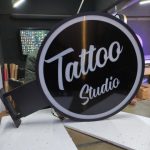 Tattoo Studio hazır ısıklı daire tabela imalat