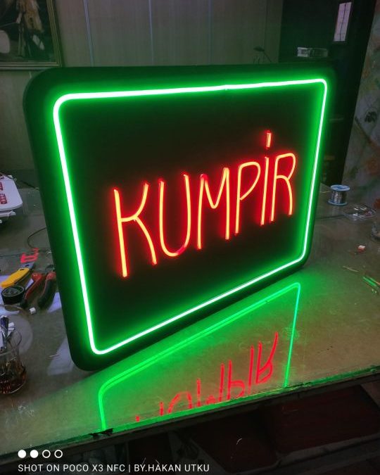 Kumpir neon hortum led tabela